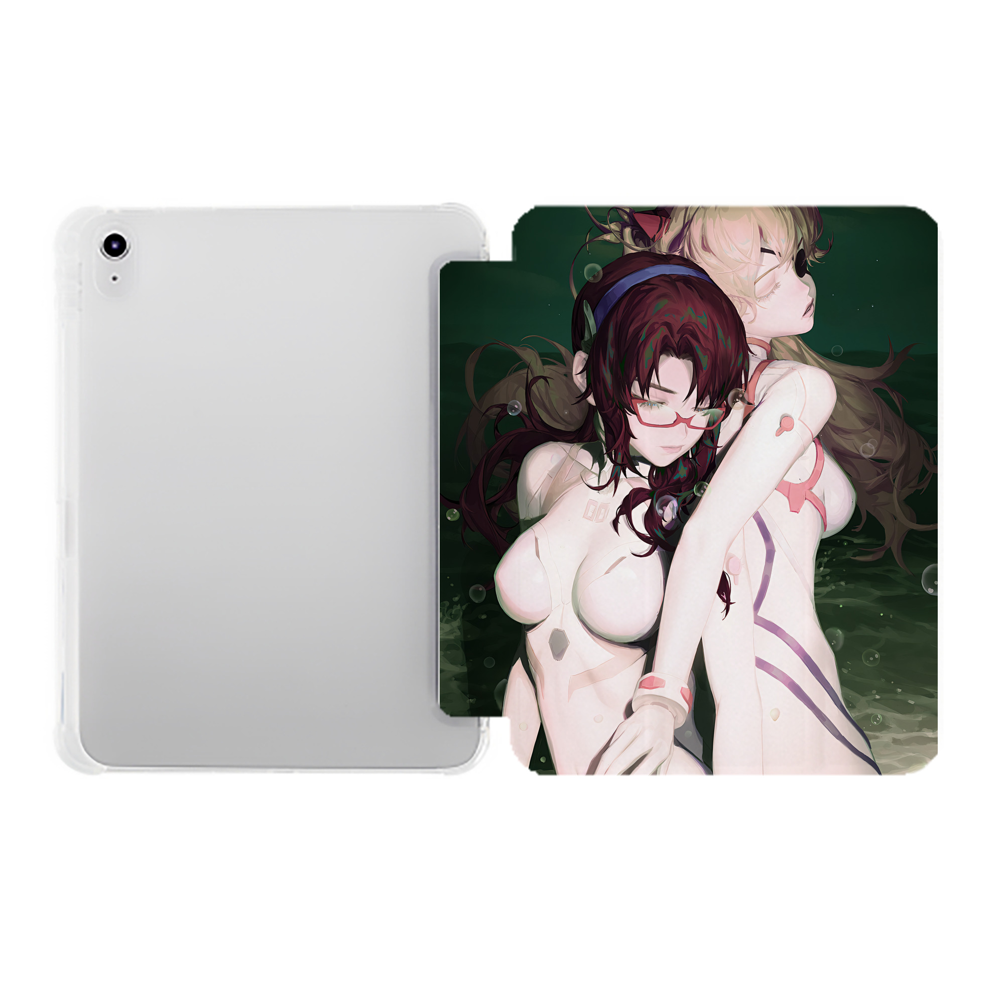 （画像用） EVA 新世紀エヴァンゲリオン IPad ケース ペン収納付き 三つ折りスタンド PUレザー×シリコン 対応機種9.5/10.5/10.9インチ